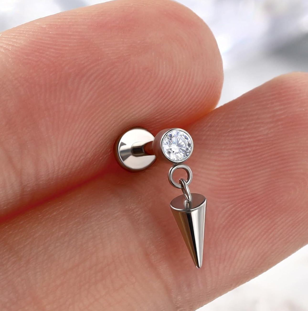 Disc cabochon pendal spike