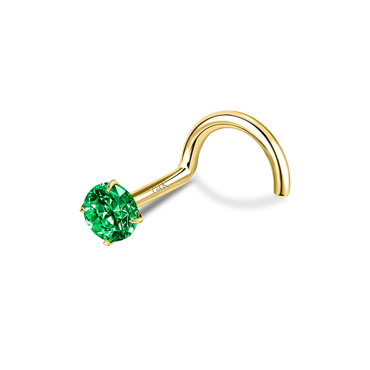 Nostril Cubic Zirconia 14k Solid Gold