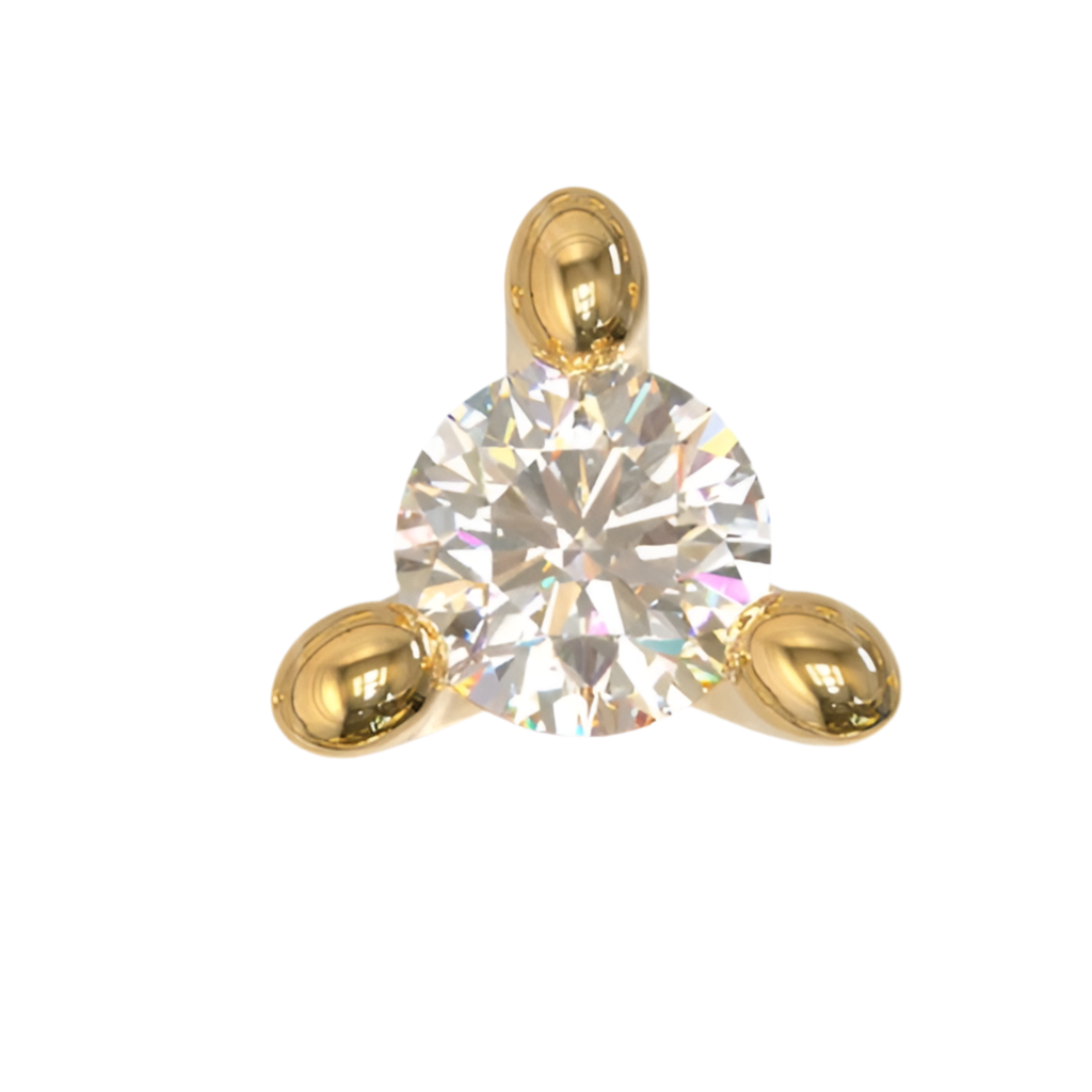 Mini piercing Mousannita en oro macizo