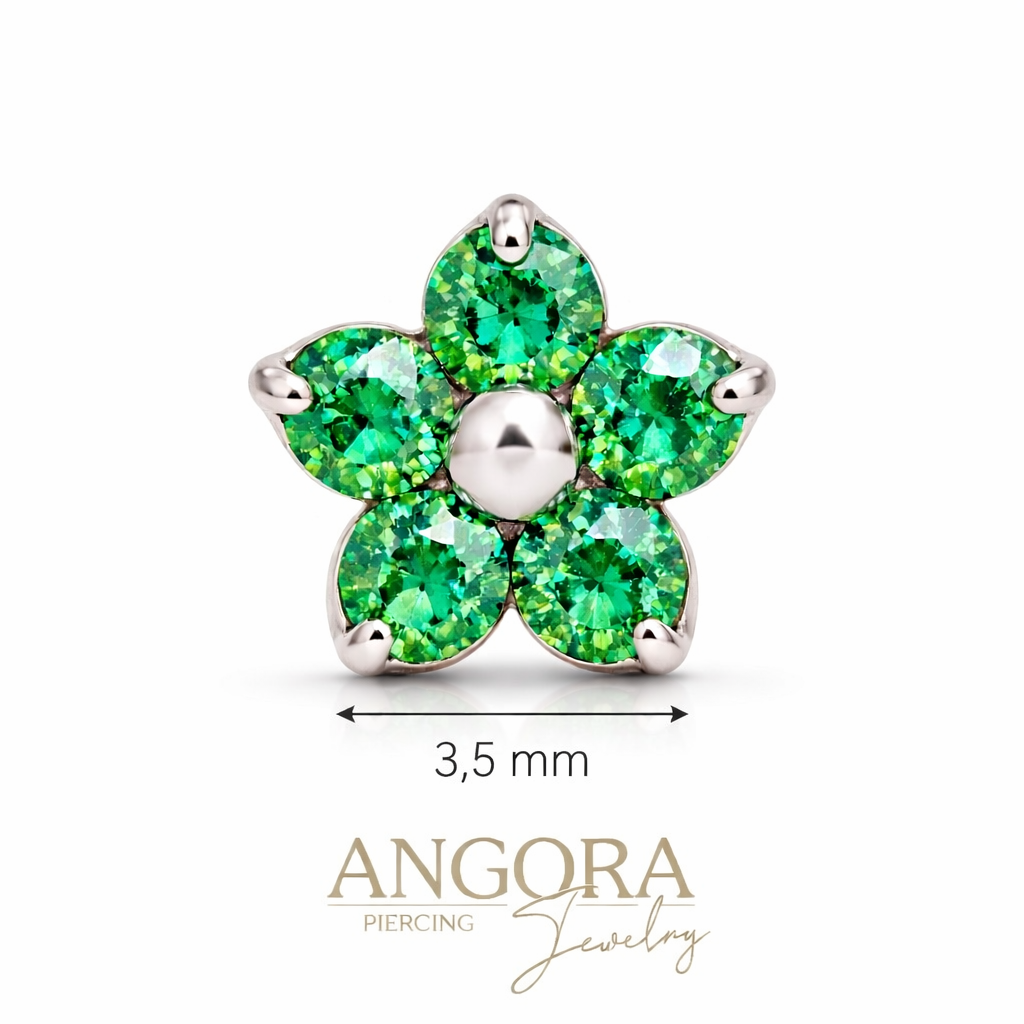 Five-petaled green flower
