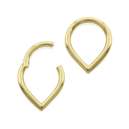 Clicker de oro macizo de 14 k en forma de V