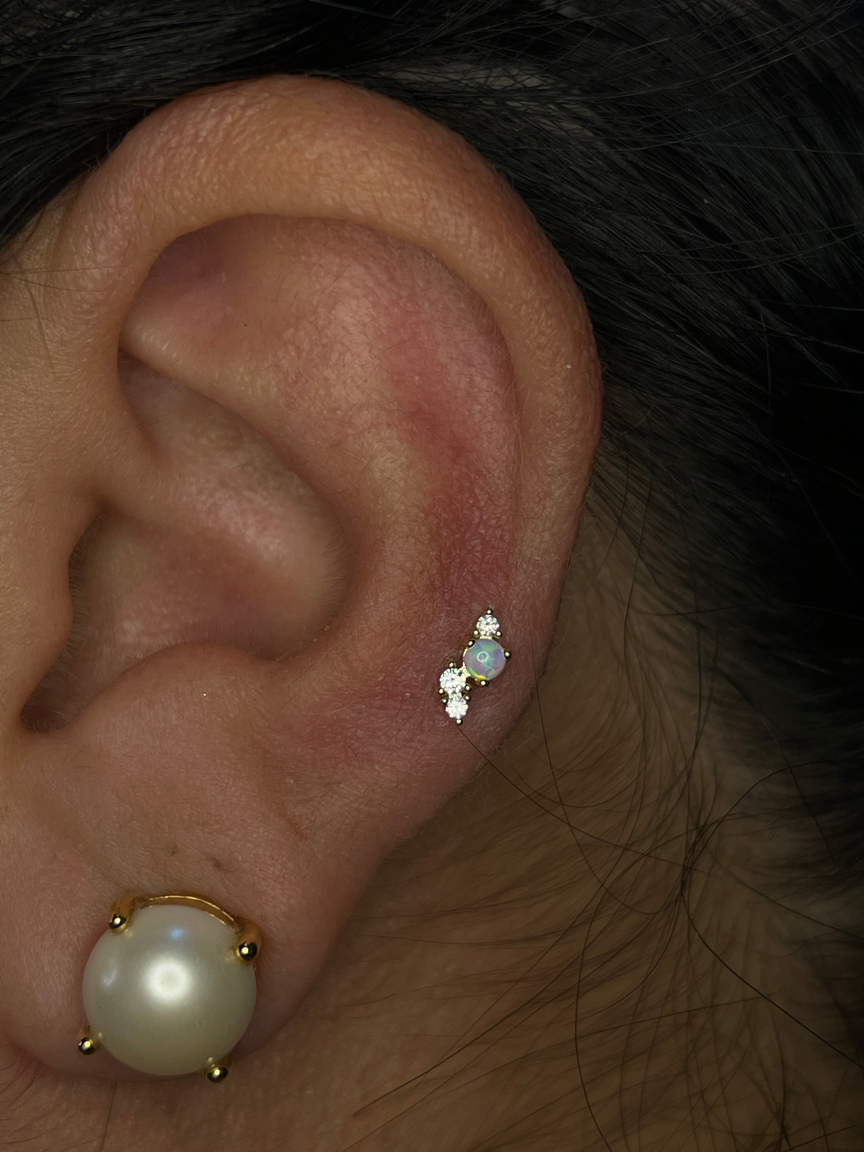 Opal mini cluster Gold 14k