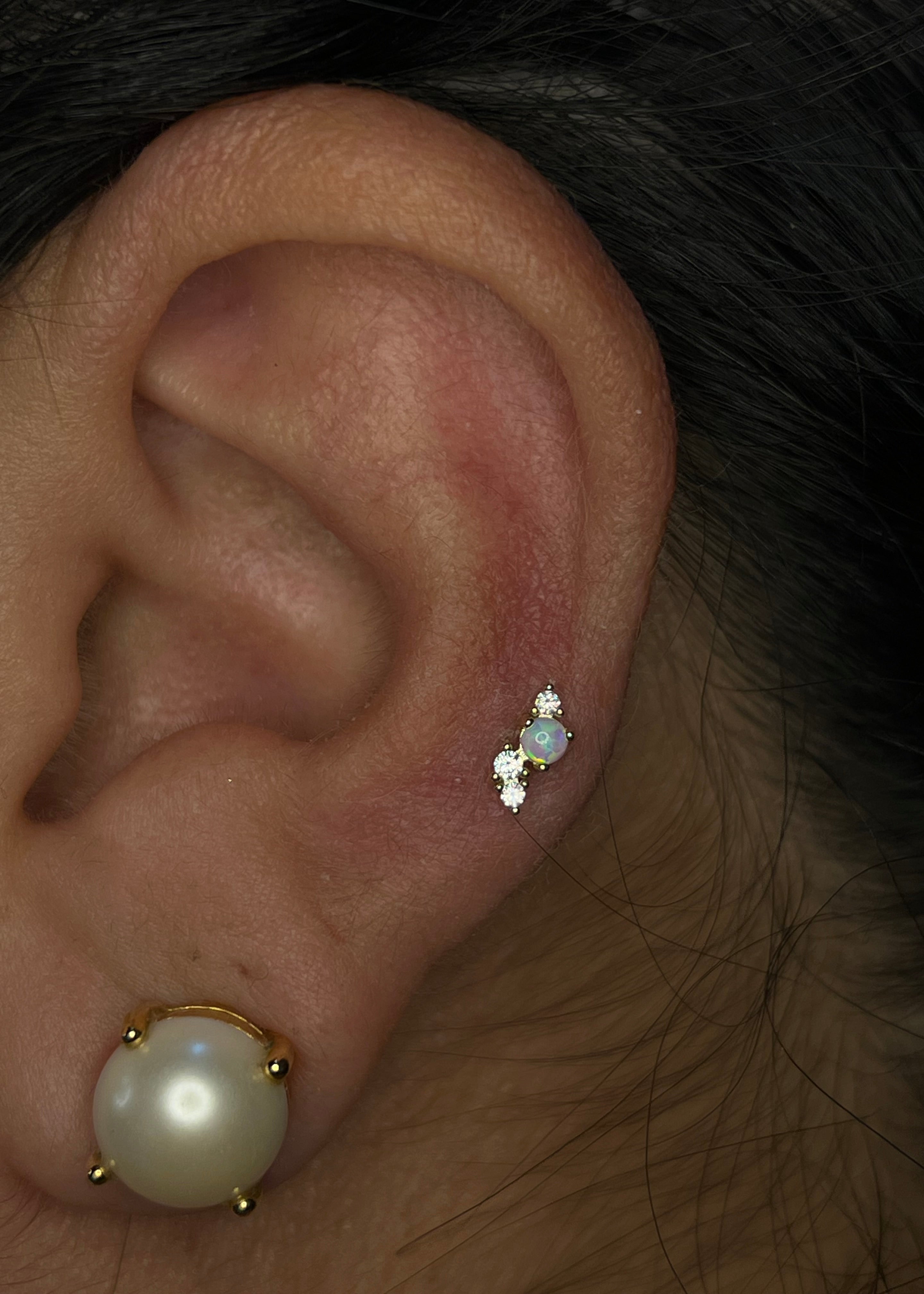 Opal mini cluster Gold 14k