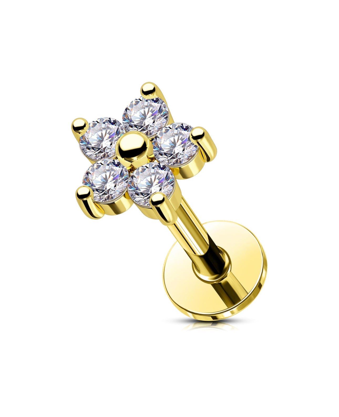 Centro de circonitas con forma de flor de lujo