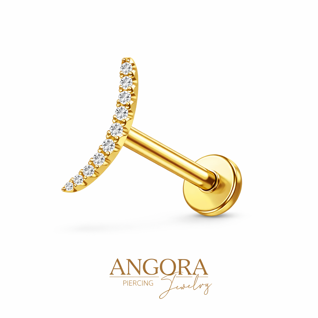 Mini piercing de lujo en racimo de oro de 14 quilates