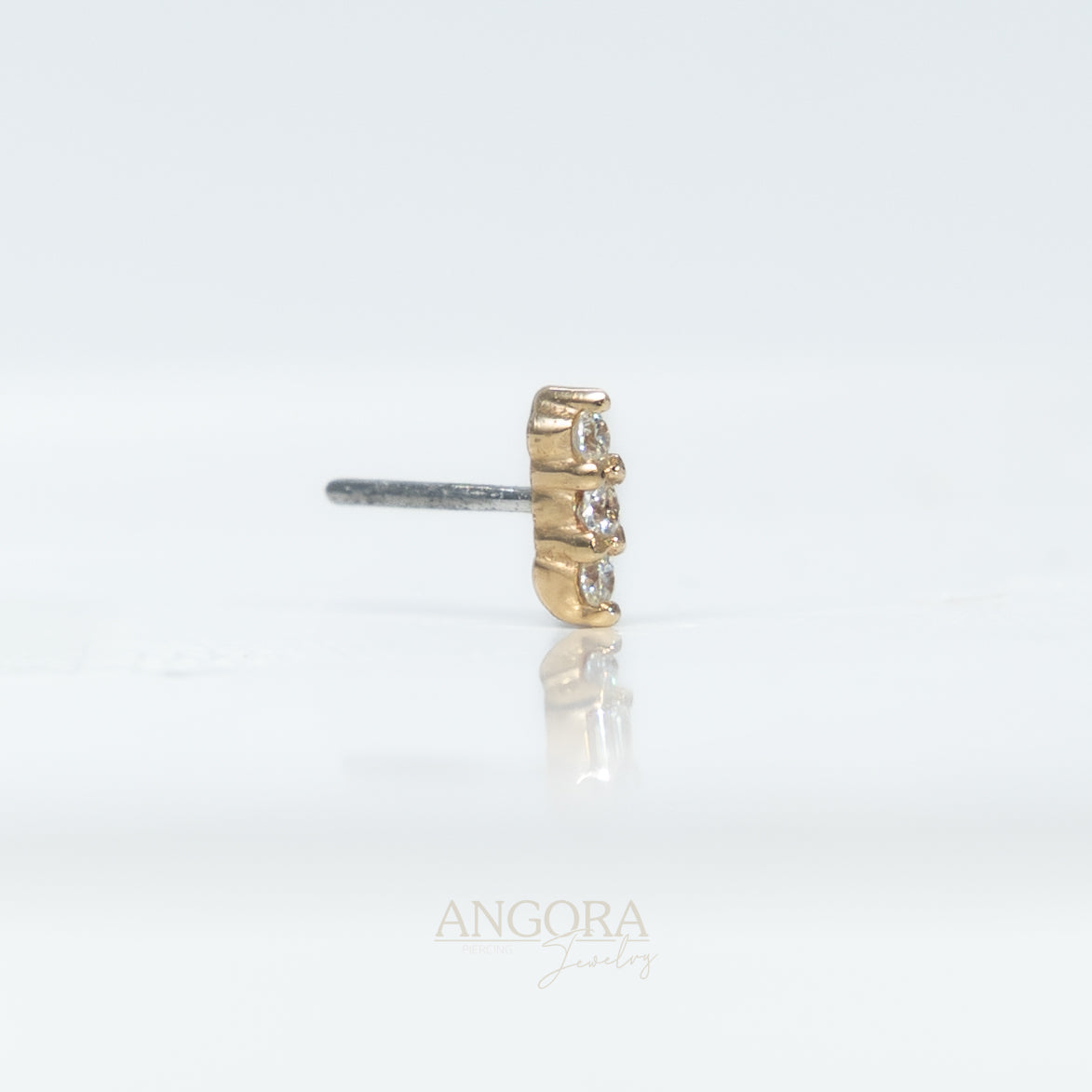 Sweet Sand Piercing Jewelry, Little Summer Push Pin solid gold 14k