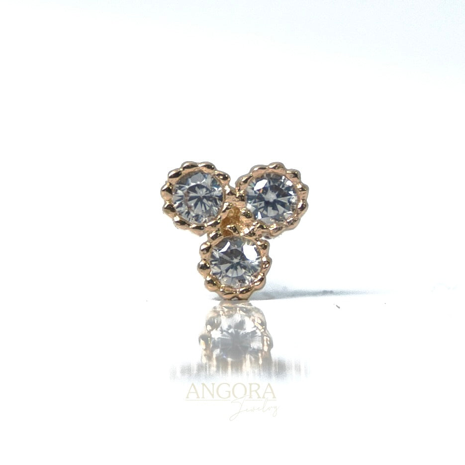 Trinity My Sun, Little Summer Push Pin oro macizo de 14k