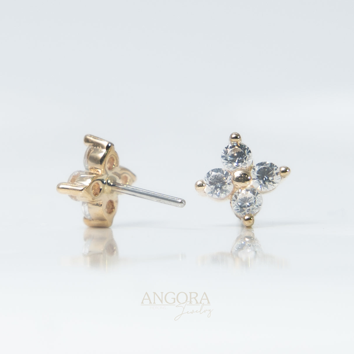 Piercing Jewelry My Star, Little Summer Push Pin solid gold 14k