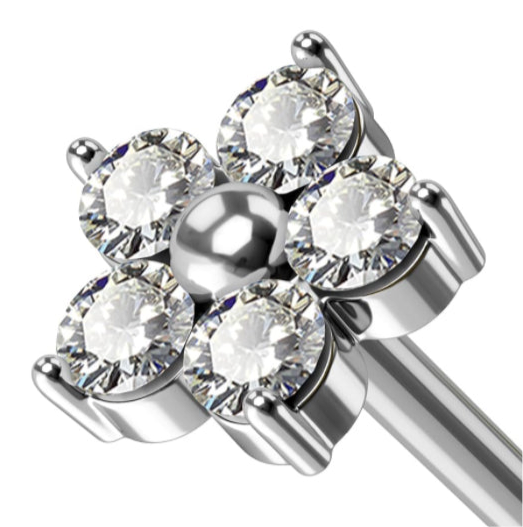 Hexaflower zircon center titanium