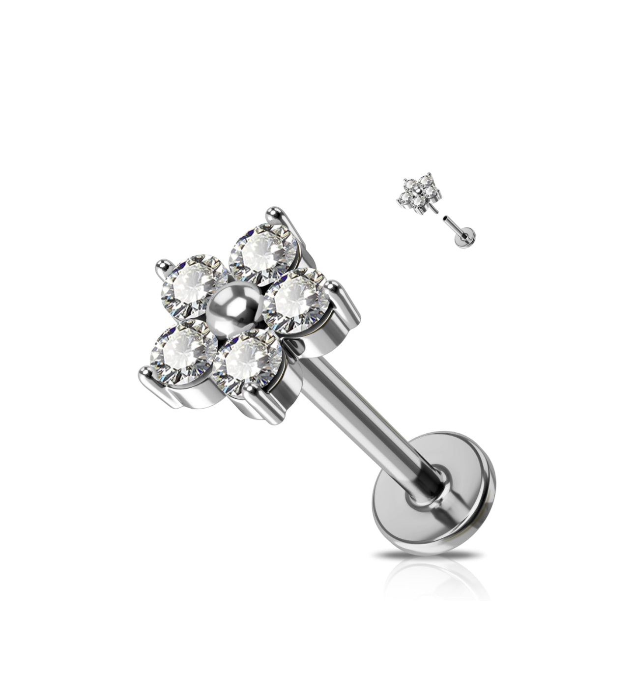 Hexaflower zircon center titanium