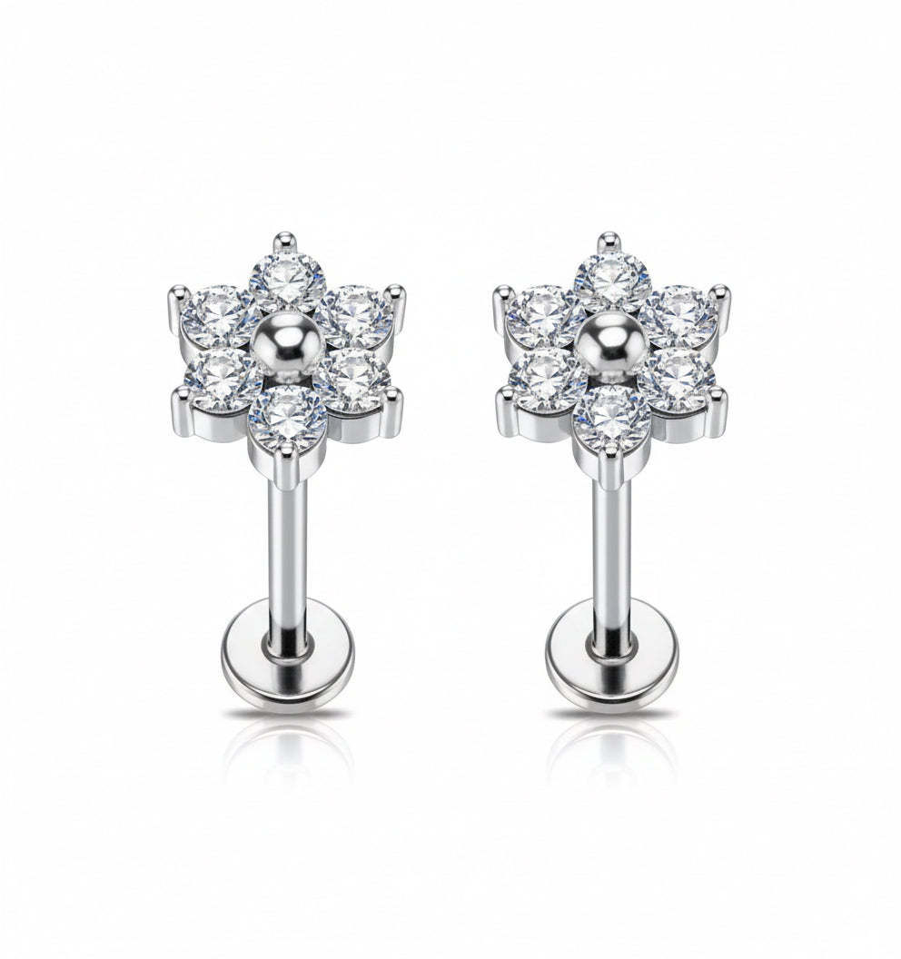 Hexaflower zircon center titanium