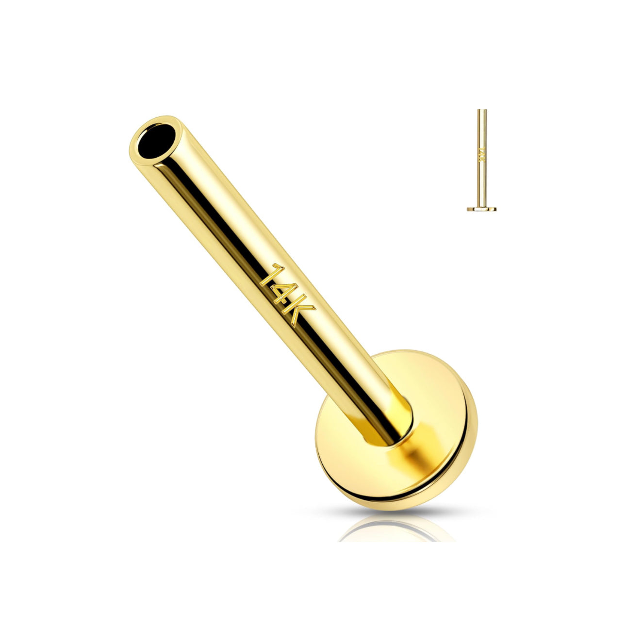 Push Pin Labret Oro Macizo