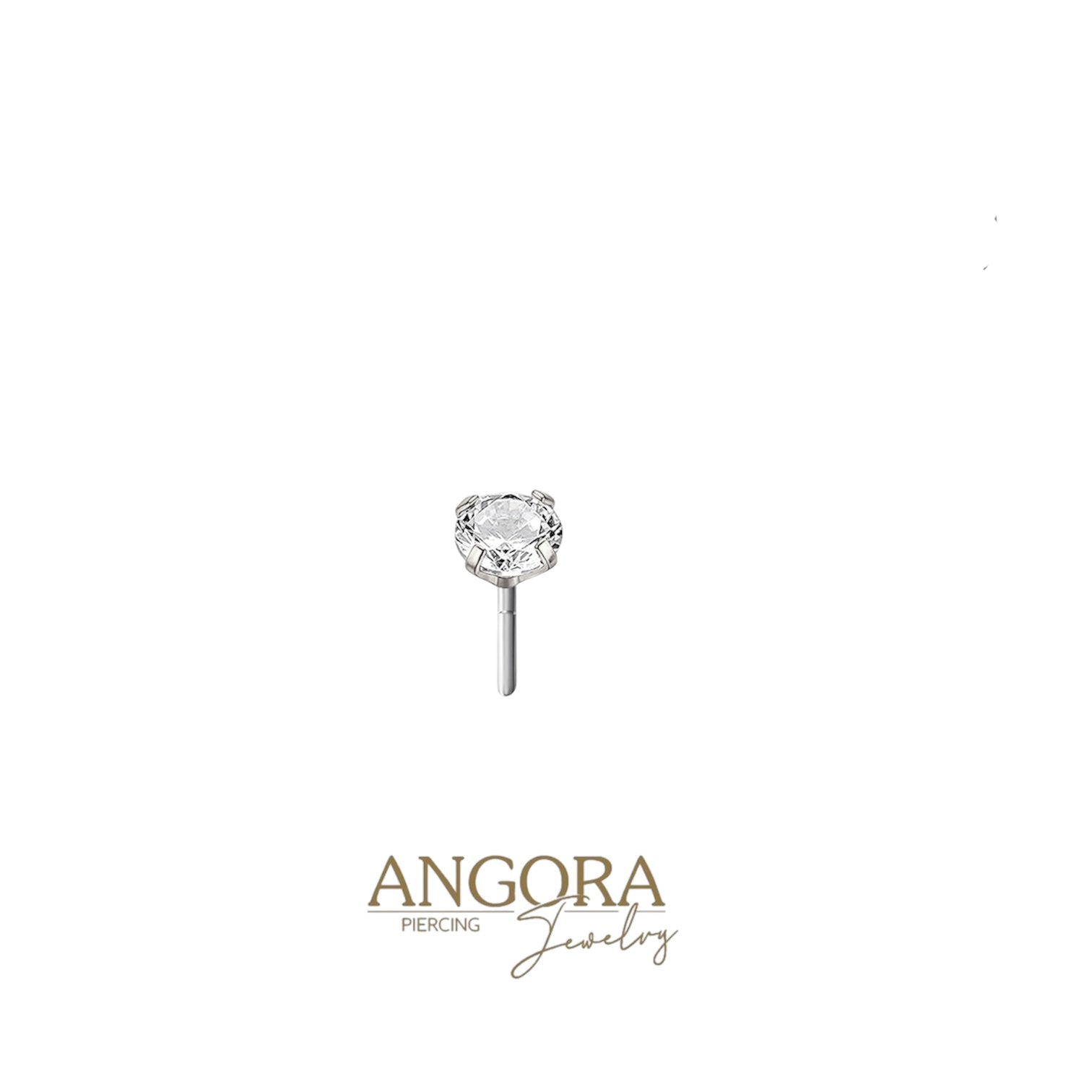 Cubic Zirconia Push Pin silver