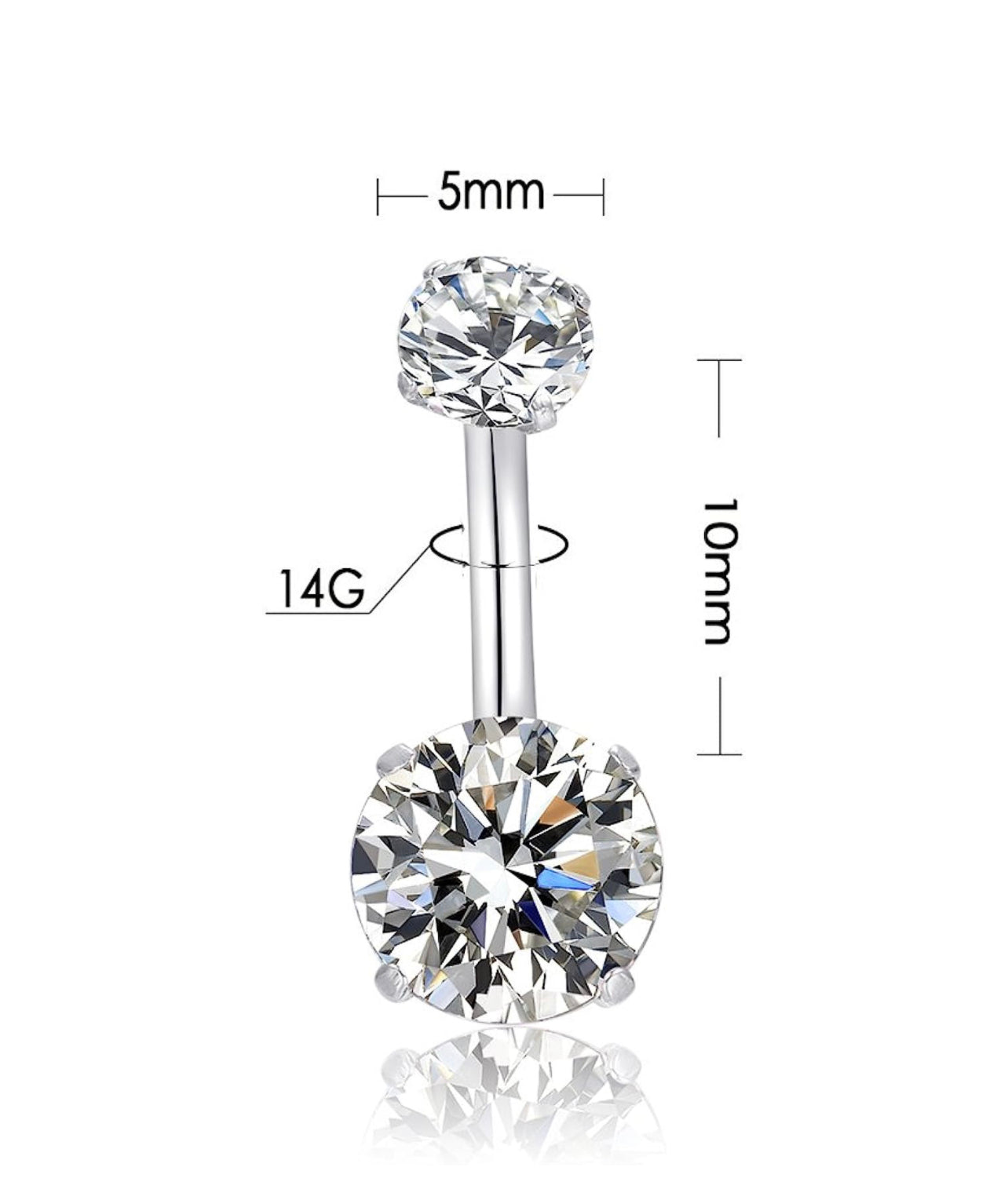 Anillo de ombligo Doble Circonita