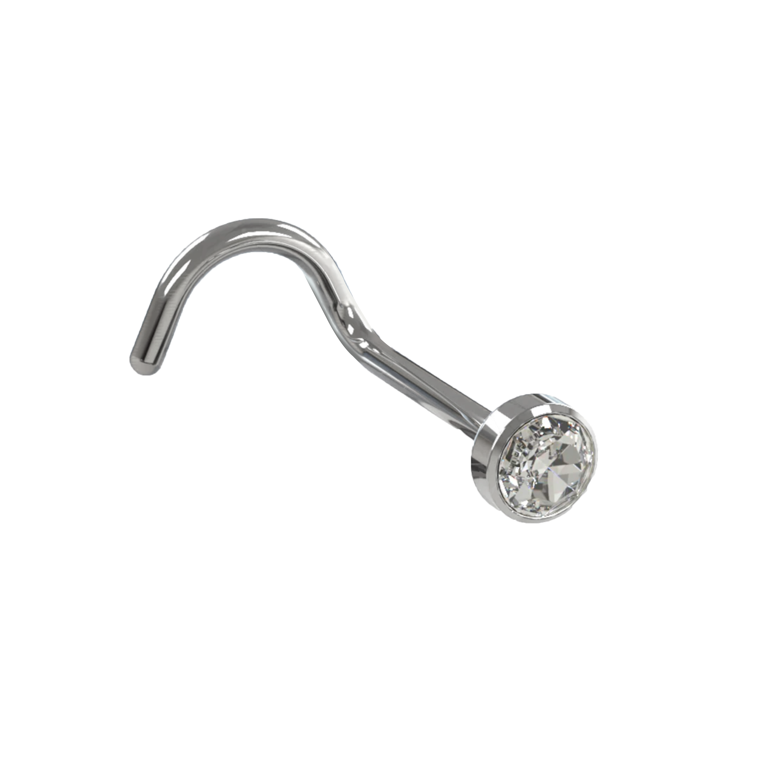 Nostril Curved Zirconia 18G