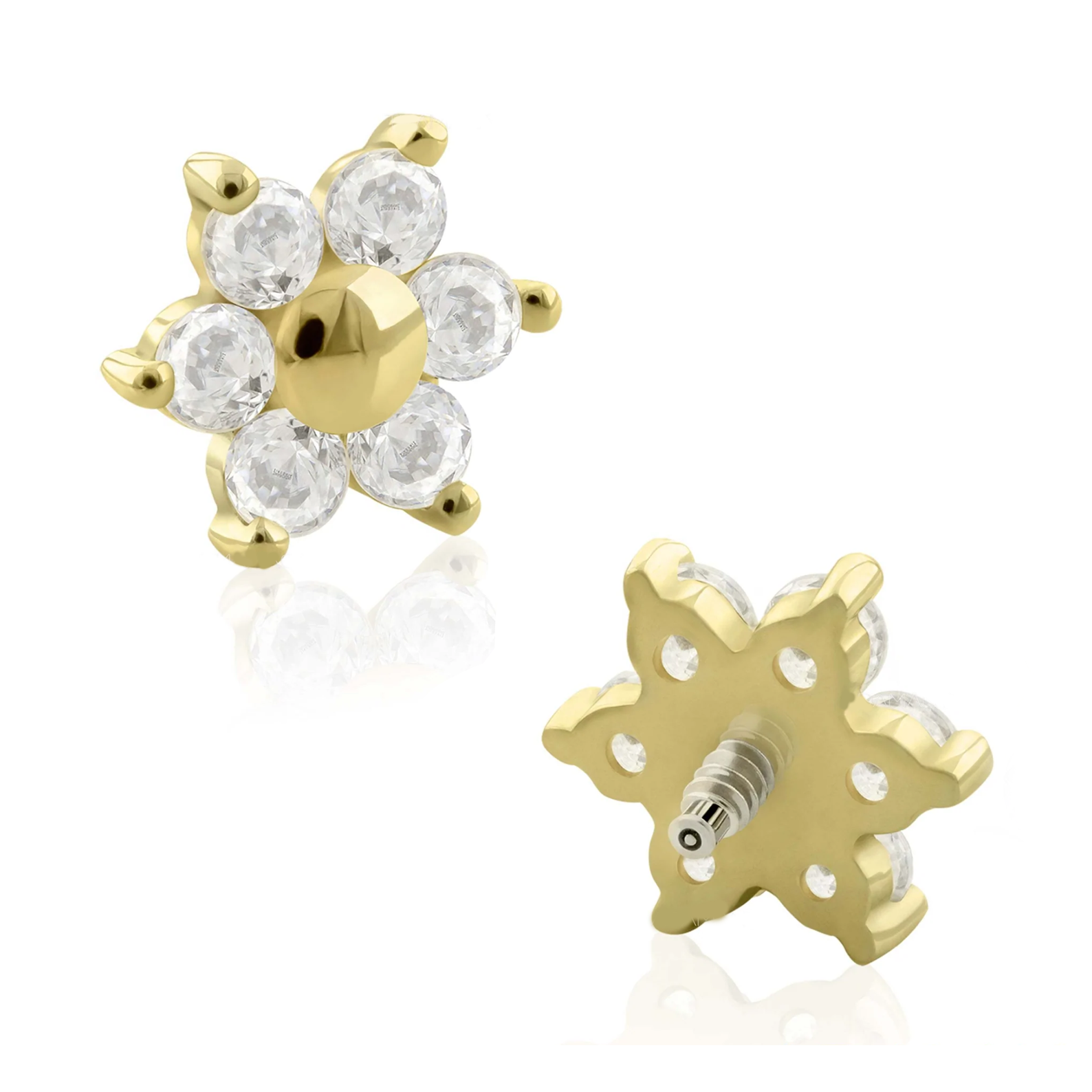 Flower Top 14k Solid Gold