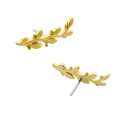 Prendedor de rama de árbol de oro macizo de 14 k