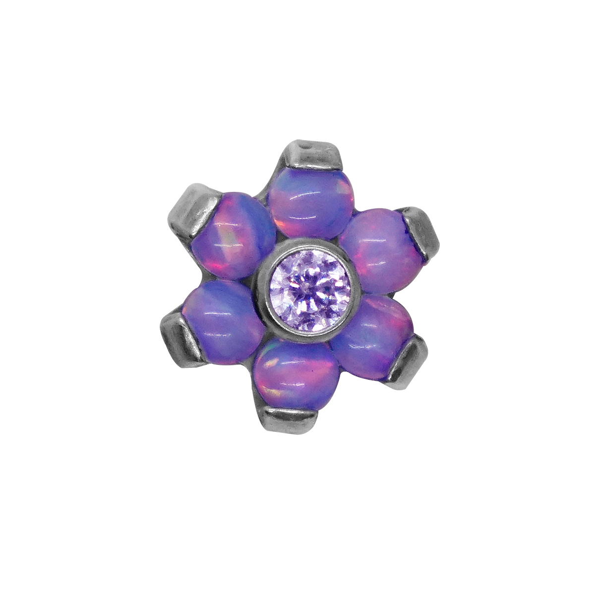 Mini Hexaflower Zirconia & Opal