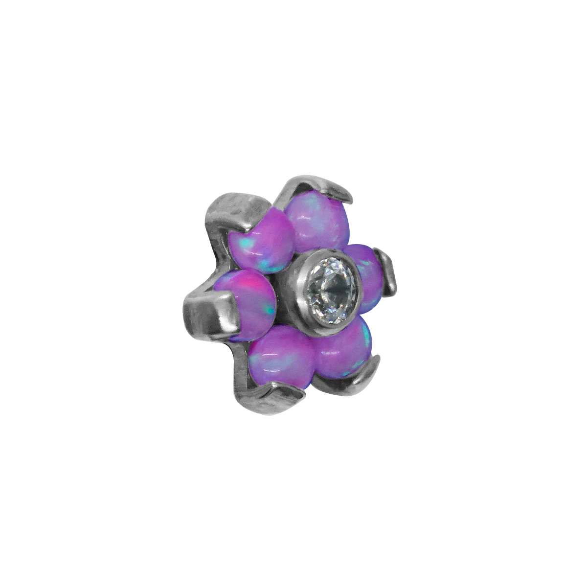 Mini Hexaflower Zirconia & Opal