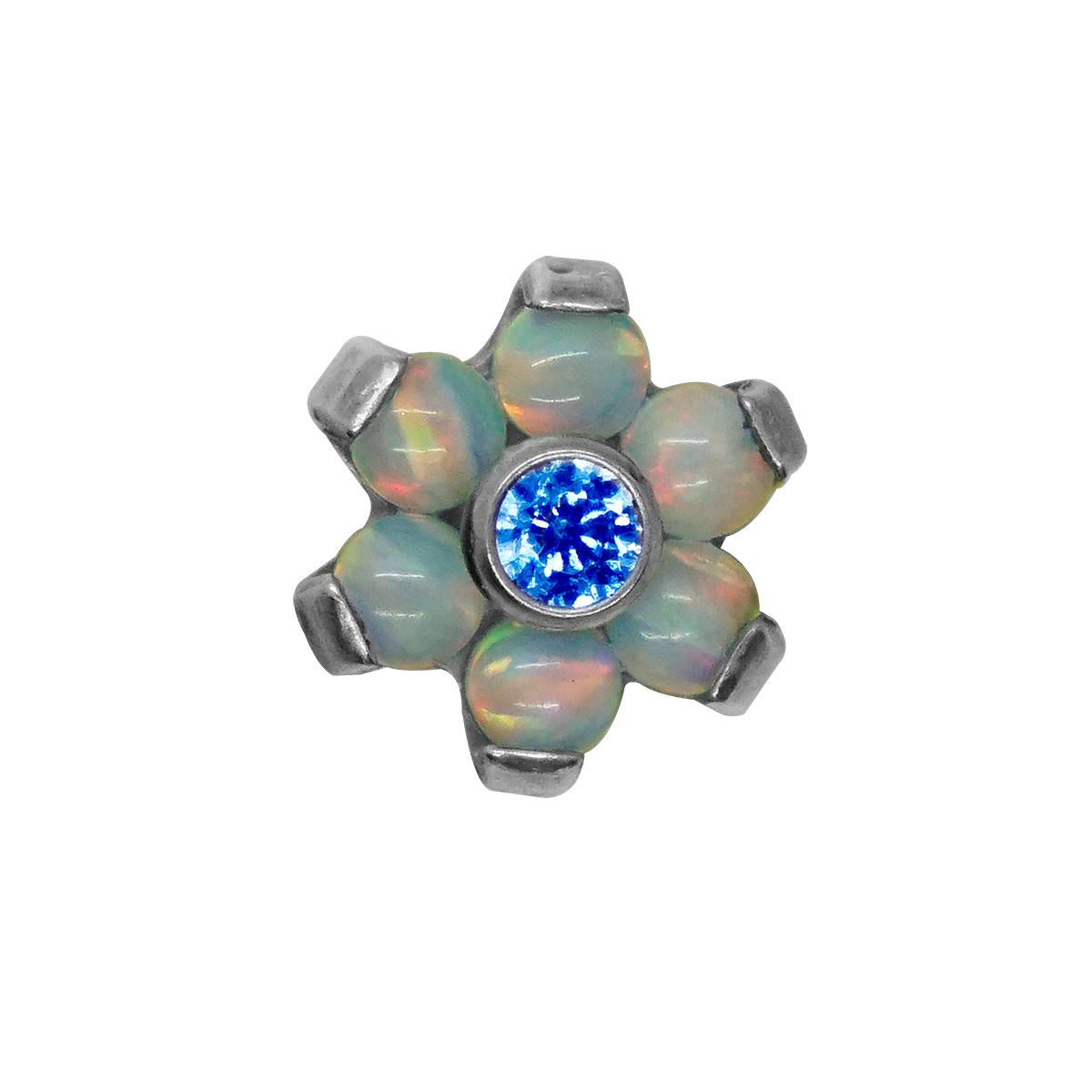 Mini Hexaflower Zirconia & Opal