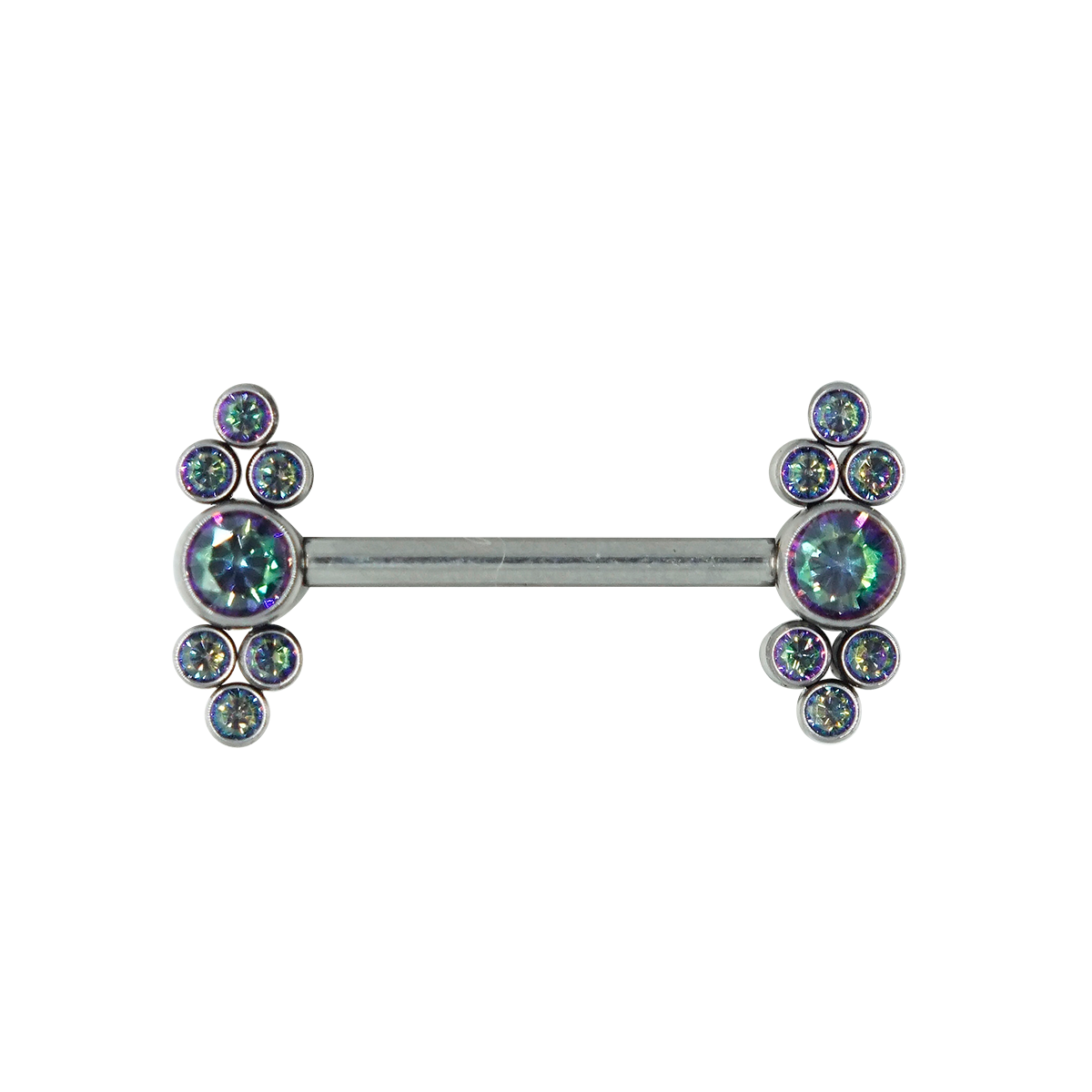 Nipple Double Tree Whit Zircon