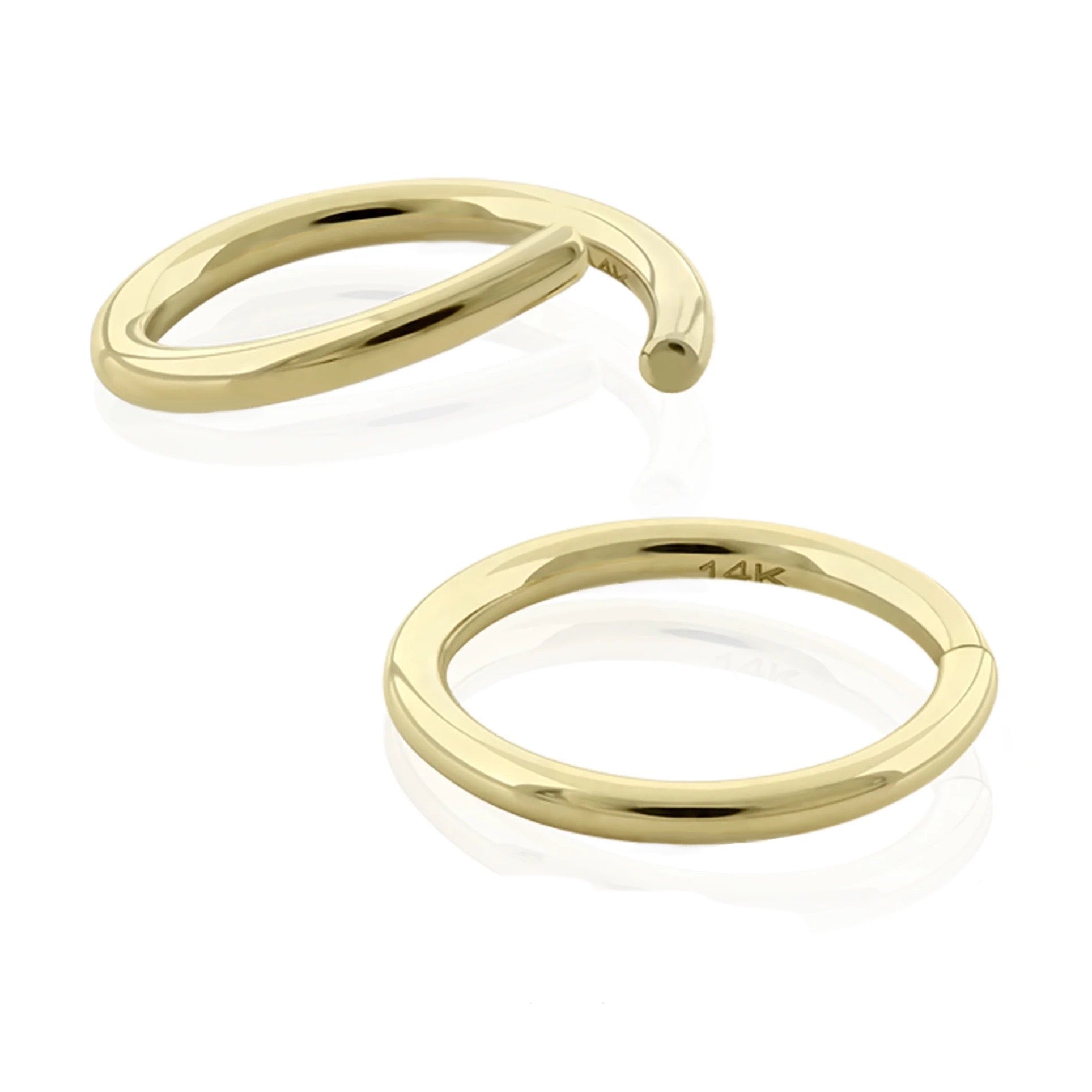 Anillo de aro de oro macizo de 14 k