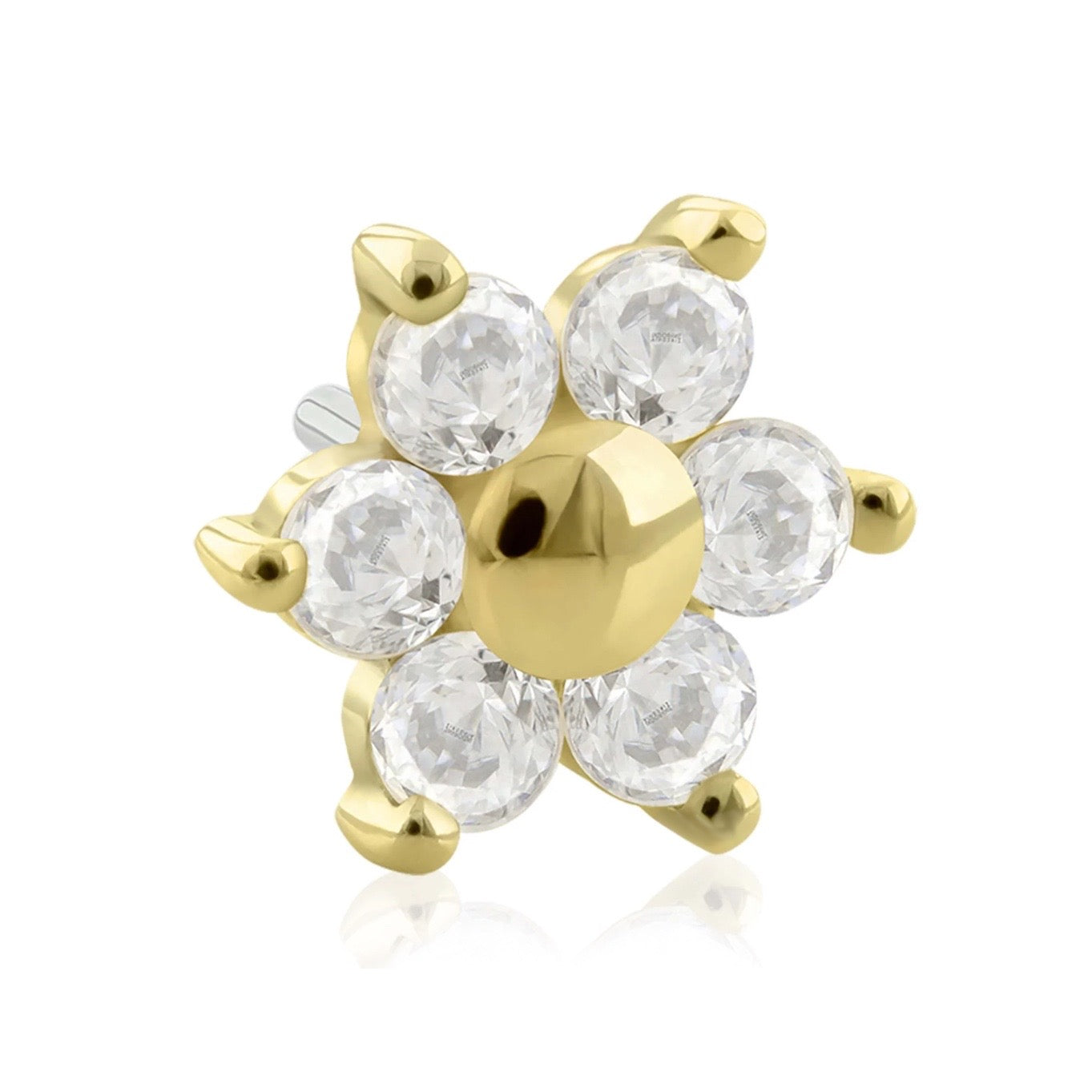 Flower Top 14k Solid Gold