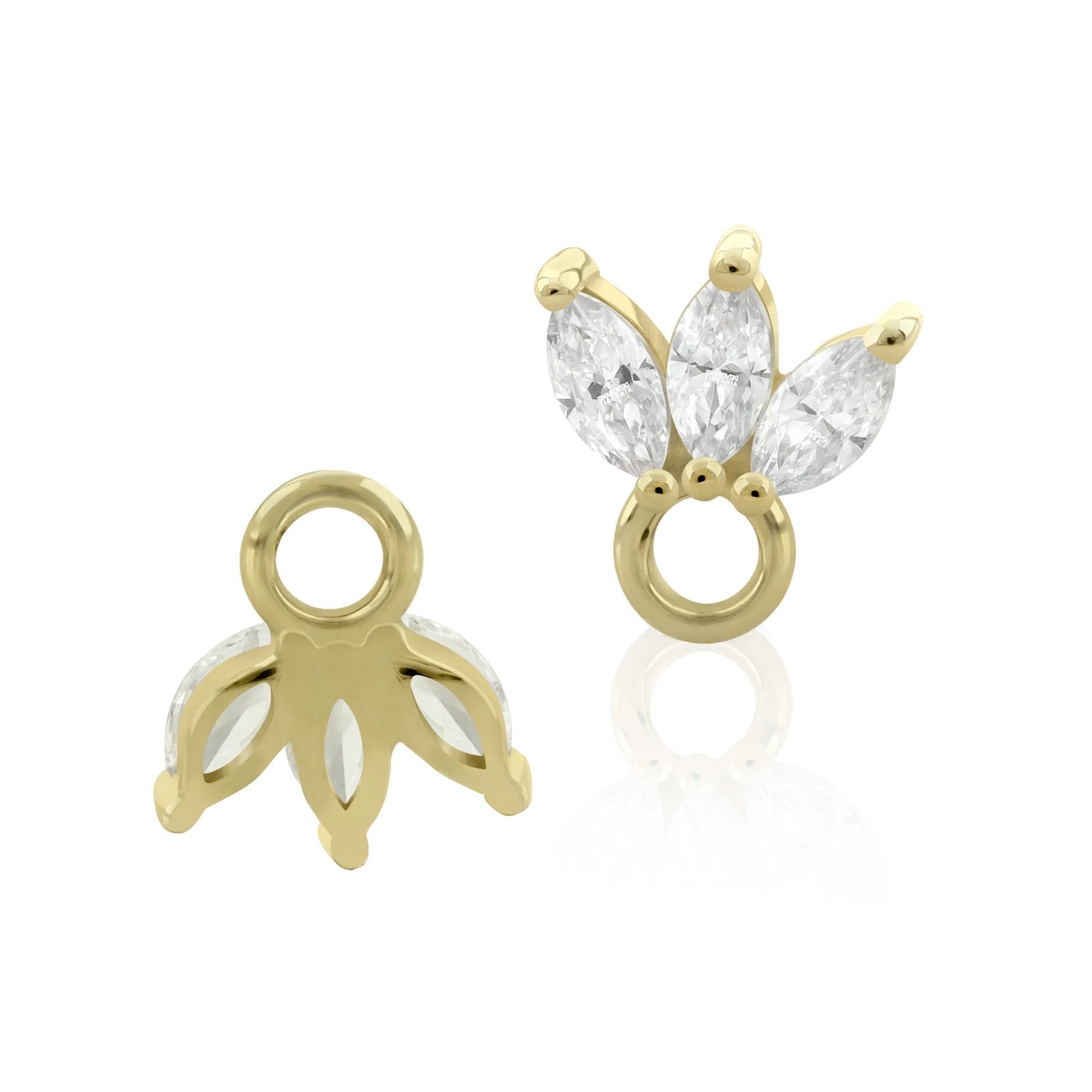 Percha Marquise Swarovski 14k Oro Sólido