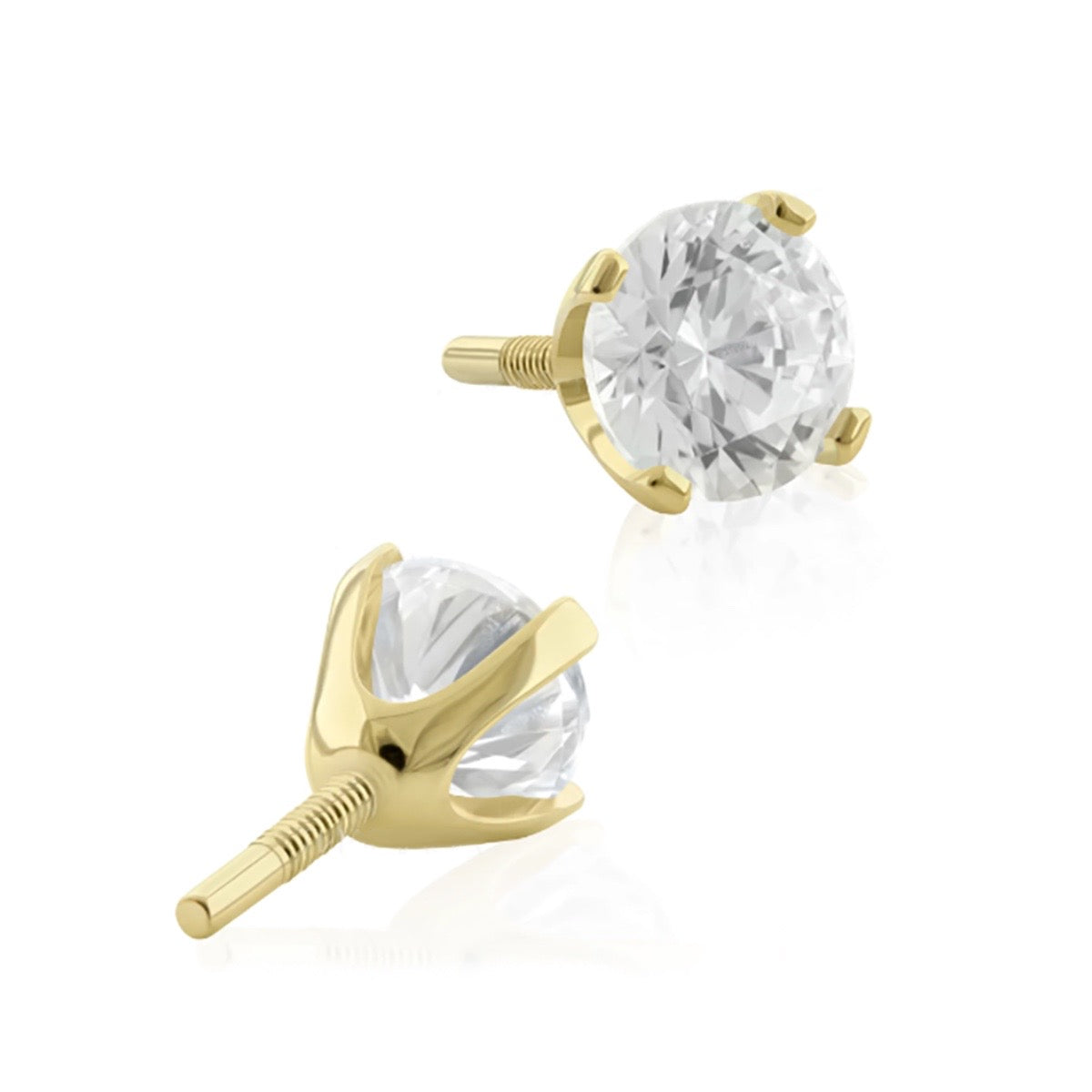 Cubic Zirconia 14k Solid Gold
