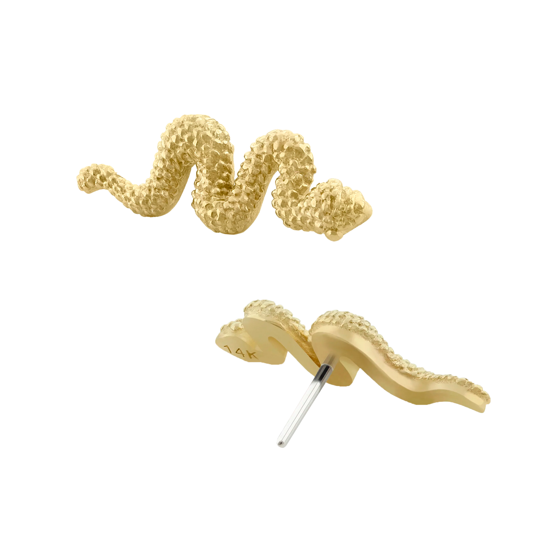 Prendedor con forma de serpiente de oro macizo de 14 k