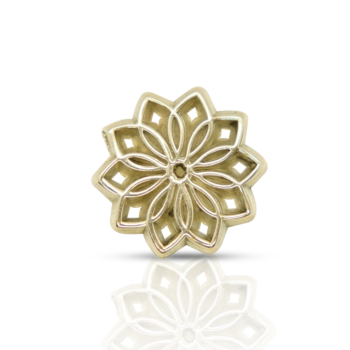 Flor de Genna Oro macizo de 14 k