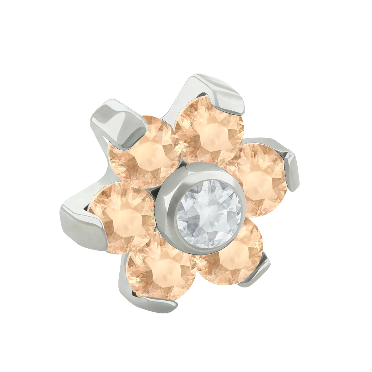 Hexaflower Zirconia 14G