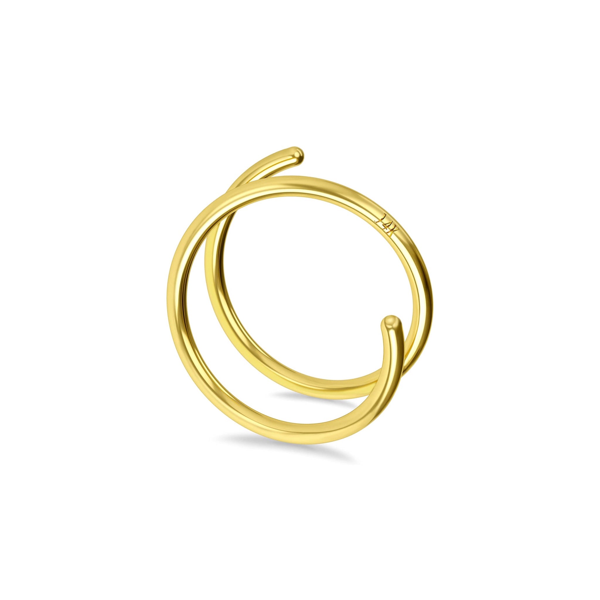 Double Hoop Gold 14k