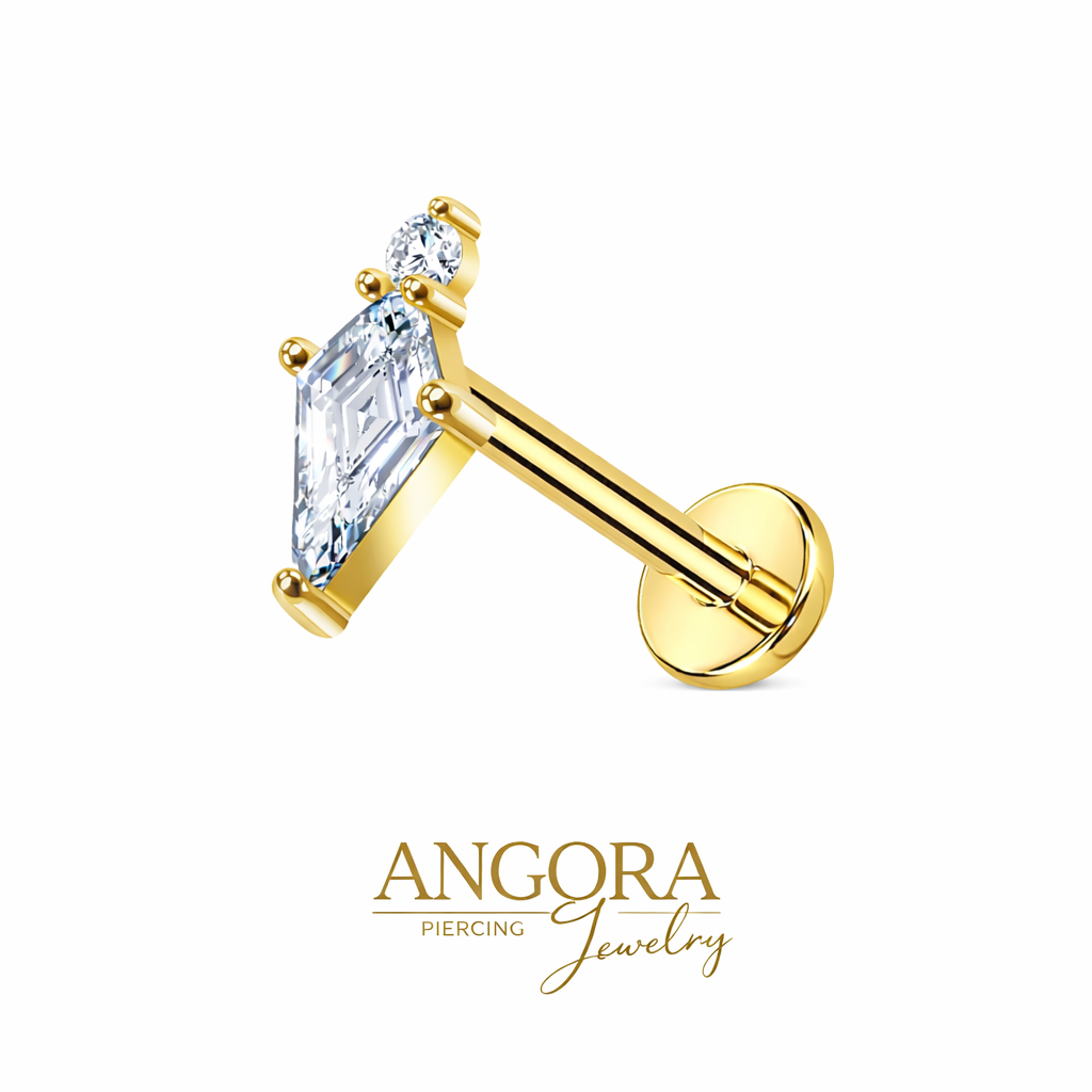 Analie rhombus with dot in zirconia