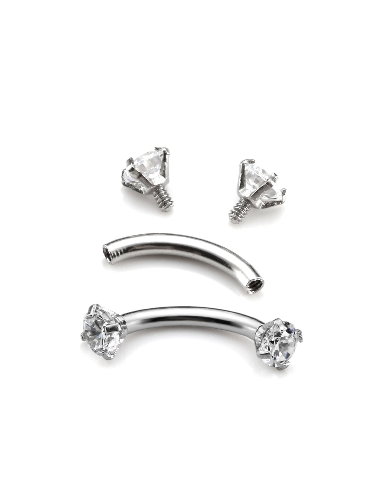 Curve Barbell Double Zircons