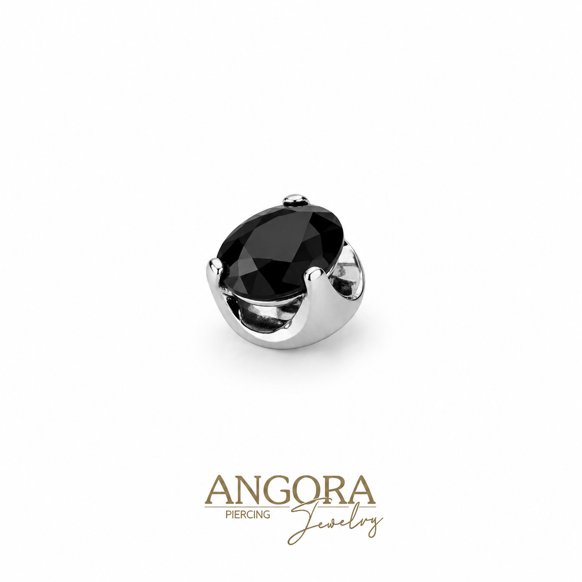 Crown  zirconia jewel, for lobe piercing, upper lobes, conch.