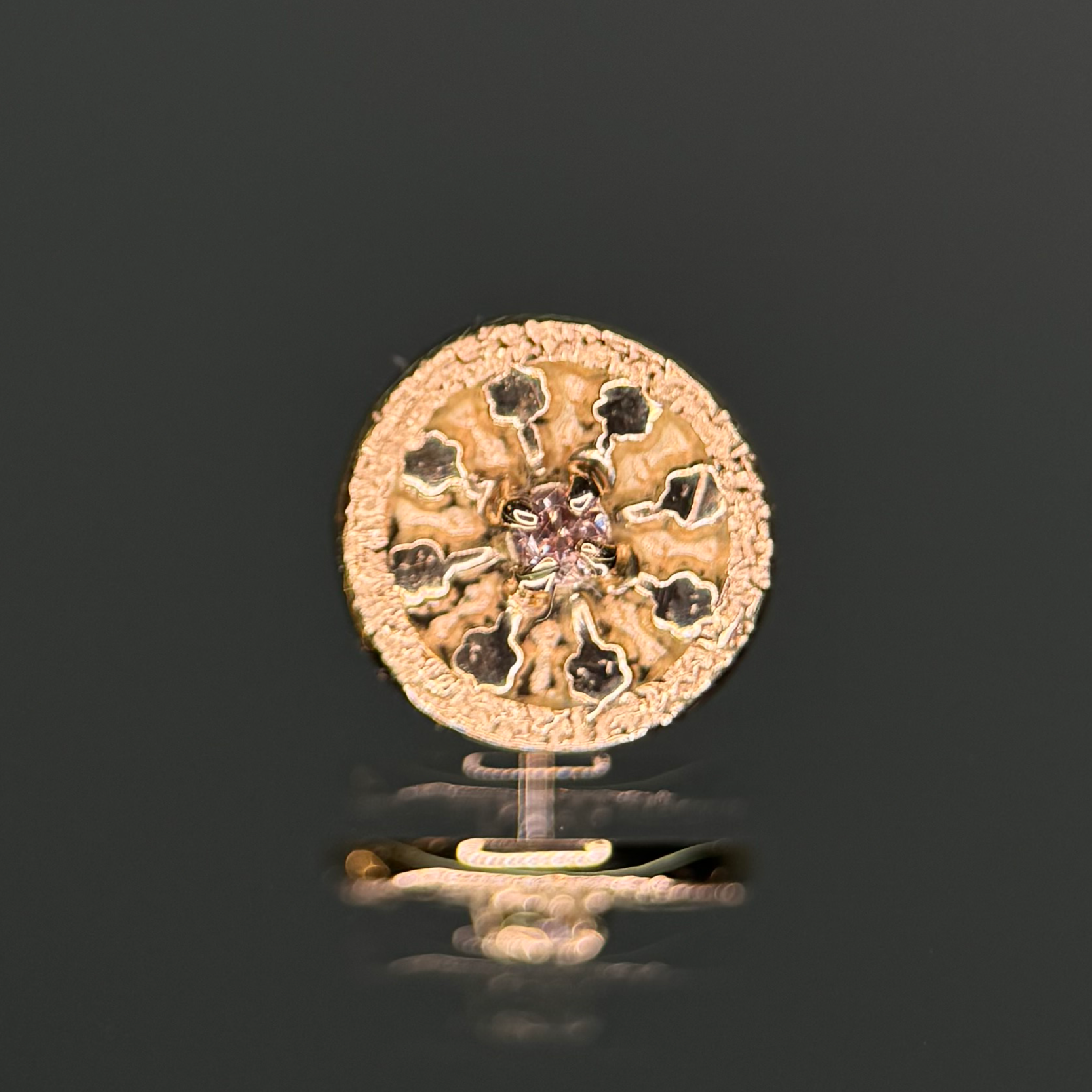 Piercing de lujo con forma de círculo barroco en oro