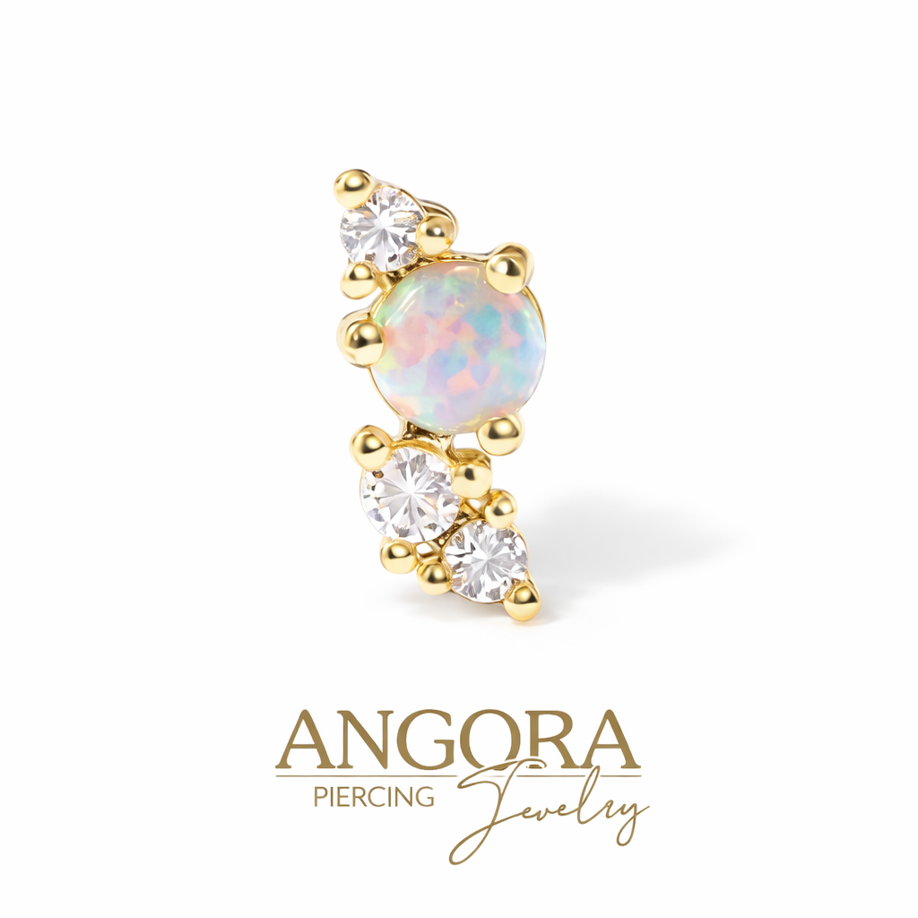 Opal mini cluster Gold 14k