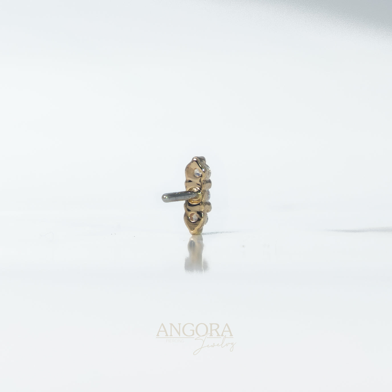 Sweet Sand Piercing Jewelry, Little Summer Push Pin solid gold 14k