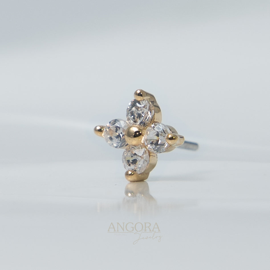 Piercing Jewelry My Star, Little Summer Push Pin solid gold 14k