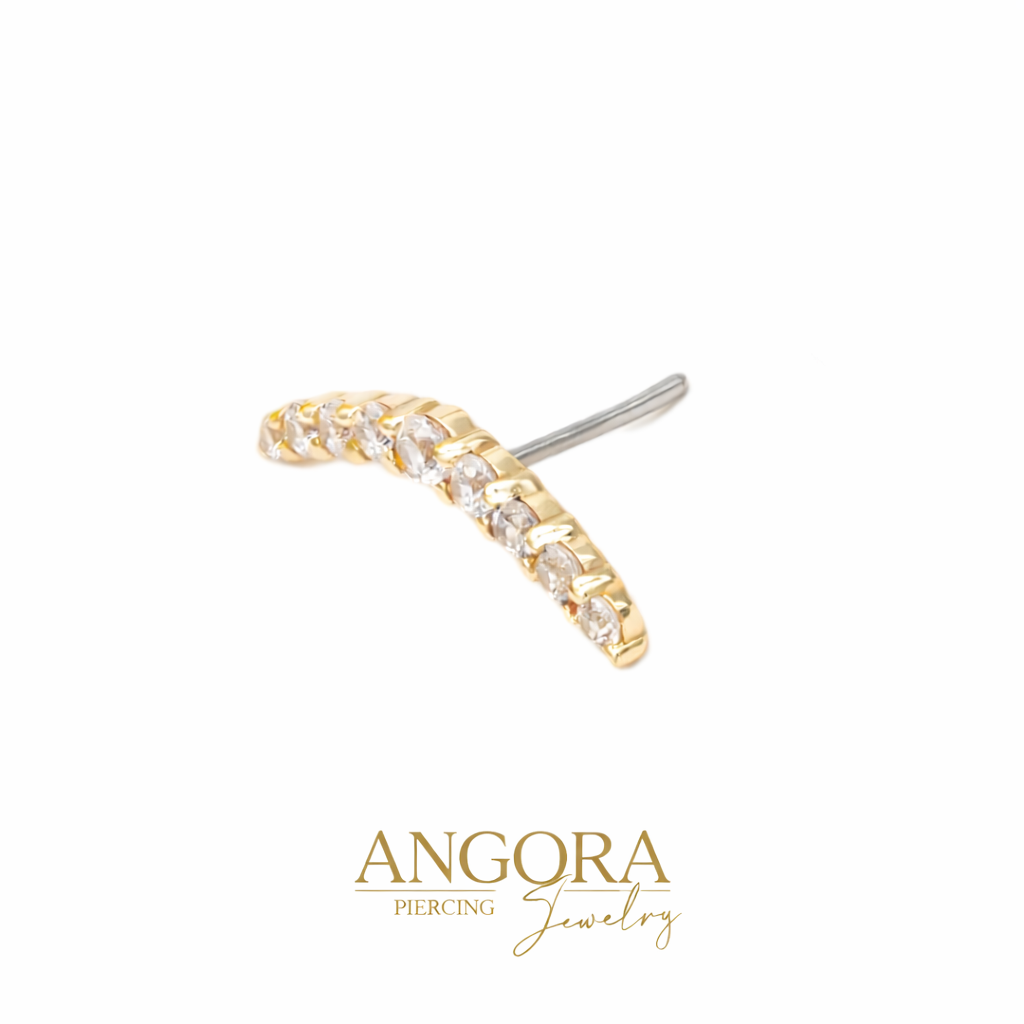 Mini piercing de lujo en racimo de oro de 14 quilates