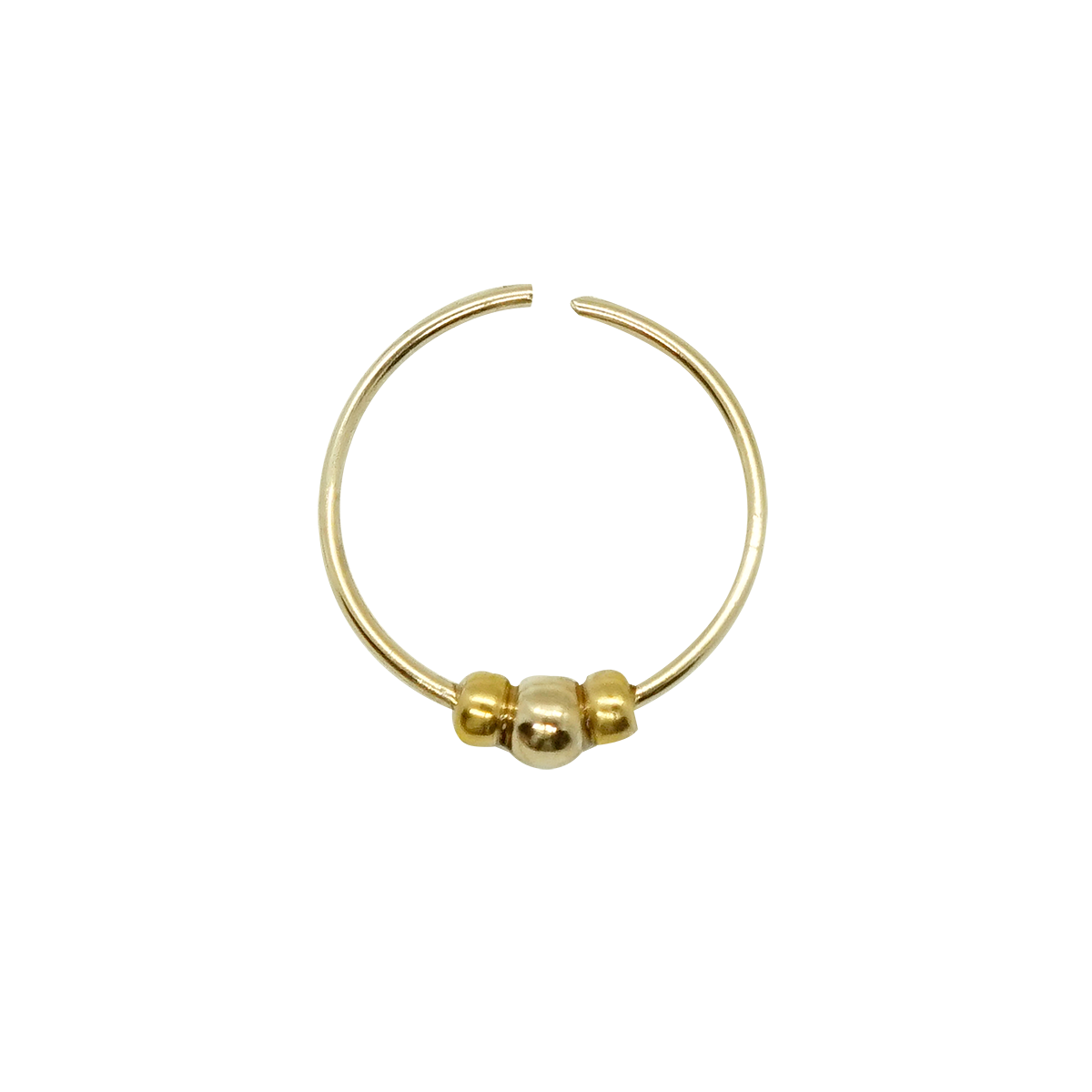 Ring 3 Balls hoop 14k Solid Gold