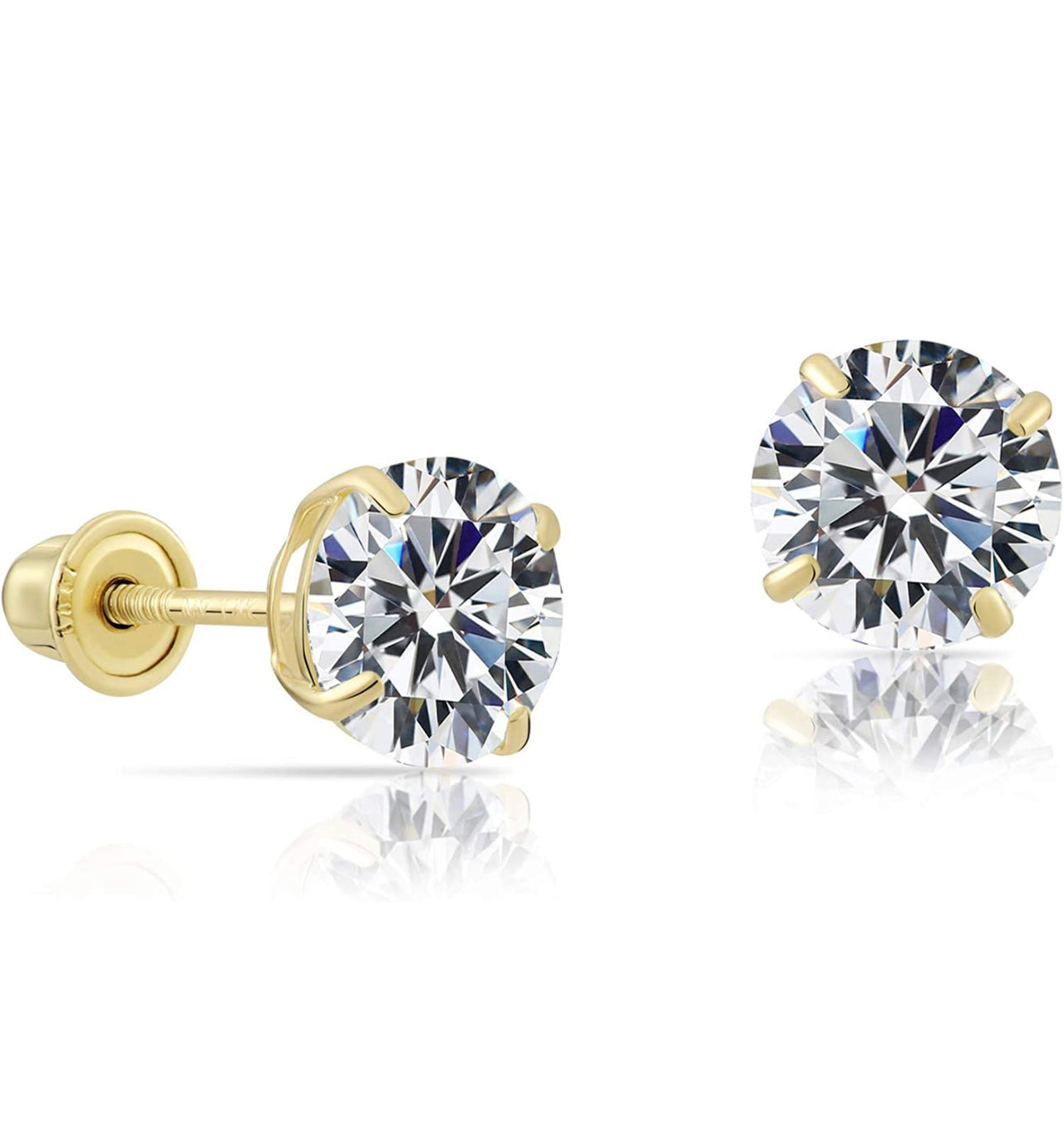 Pendientes de circonita cúbica en oro de 14k