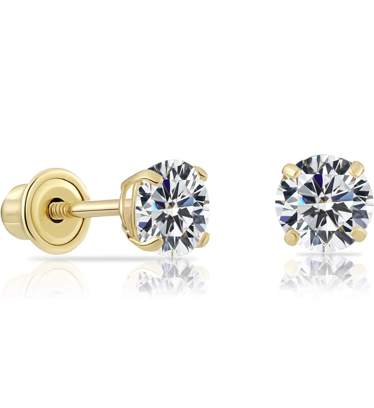 Pendientes de circonita cúbica en oro de 14k