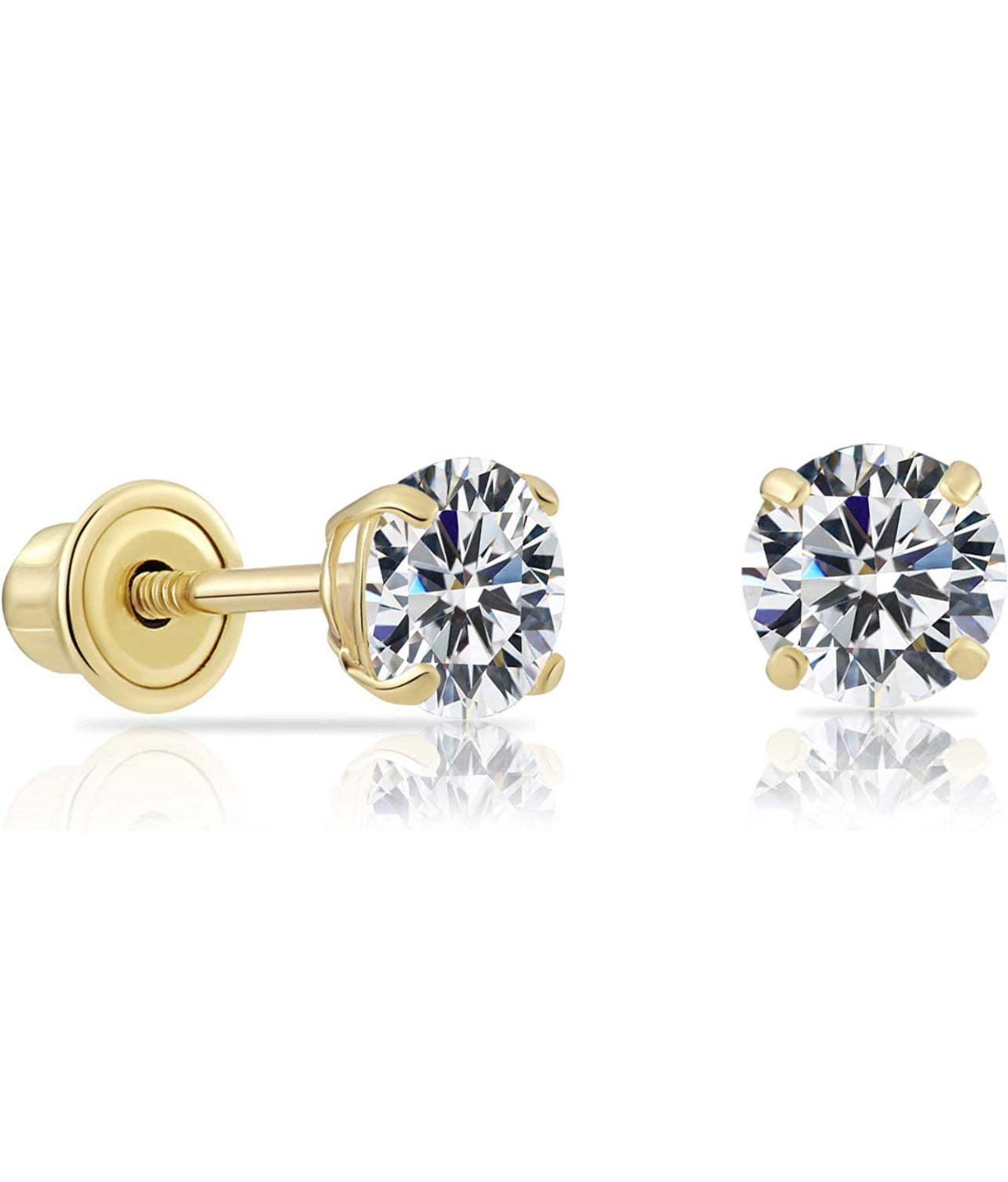 Pendientes de circonita cúbica en oro de 14k