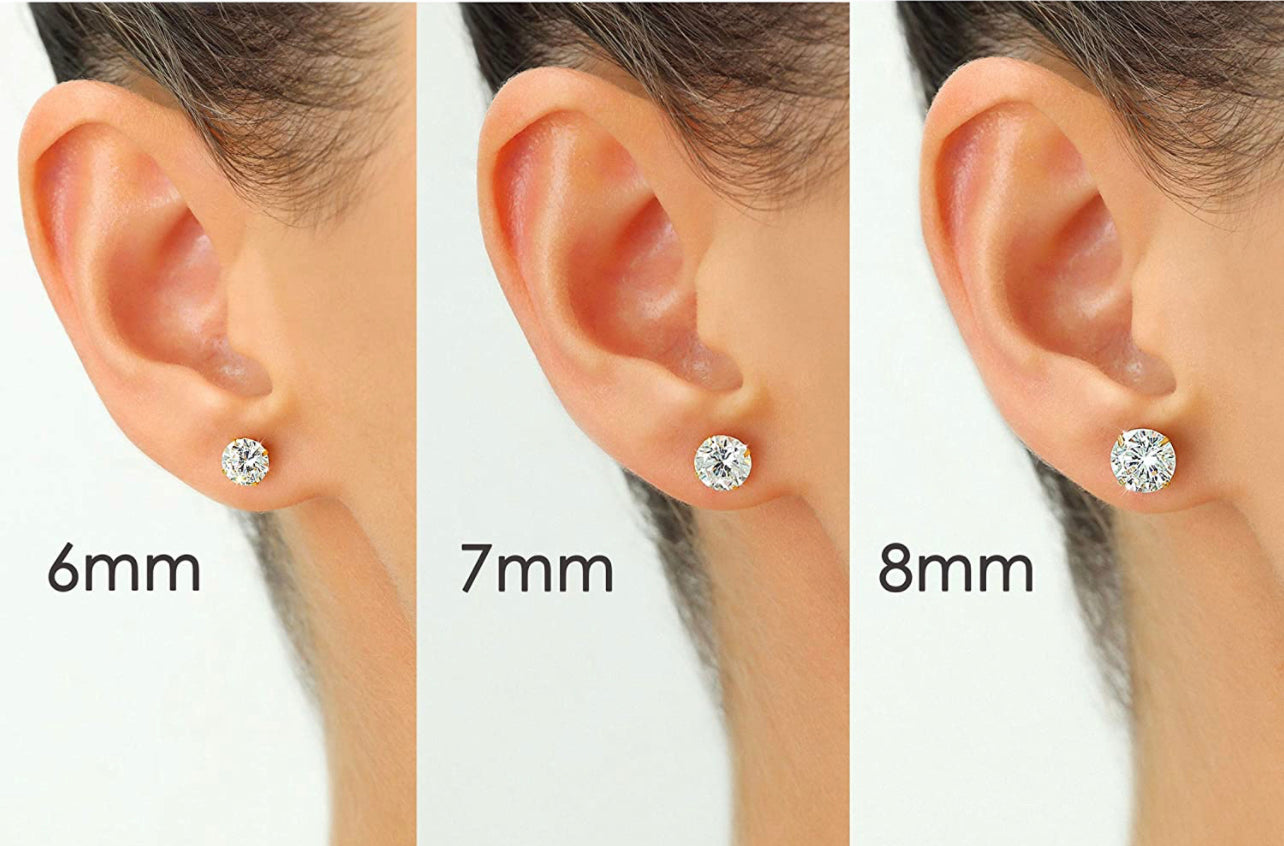 Pendientes de circonita cúbica en oro de 14k