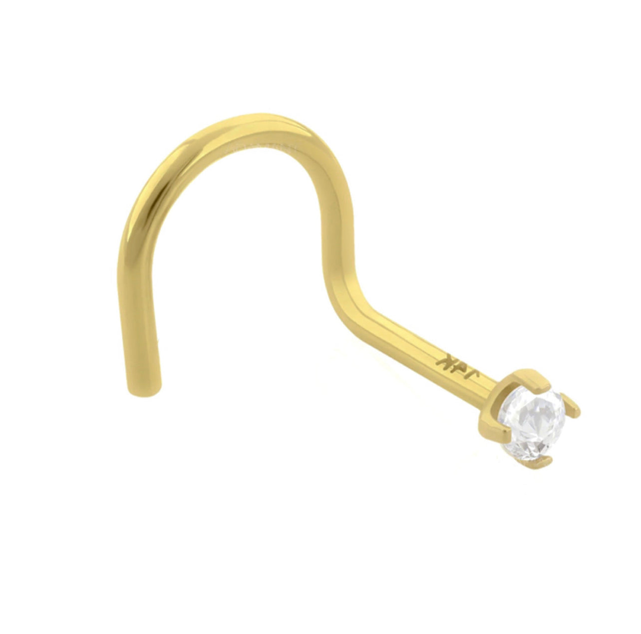 Fosa nasal Zirconia cúbica Oro macizo de 14k